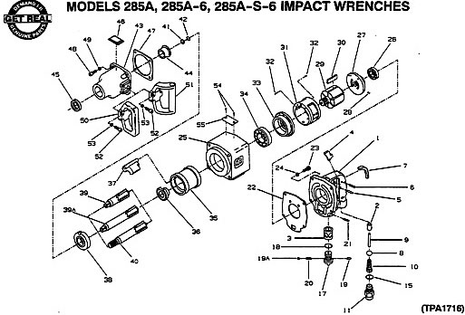 Diagram Diagram and Parts List for IR285A-6  Ingersoll Rand Wrench